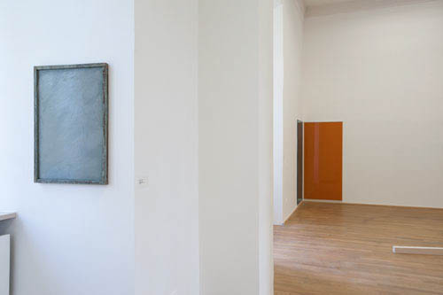 Ohne Titel, 2012, Lack auf Glas, 190 x 90cm (2 teilig)